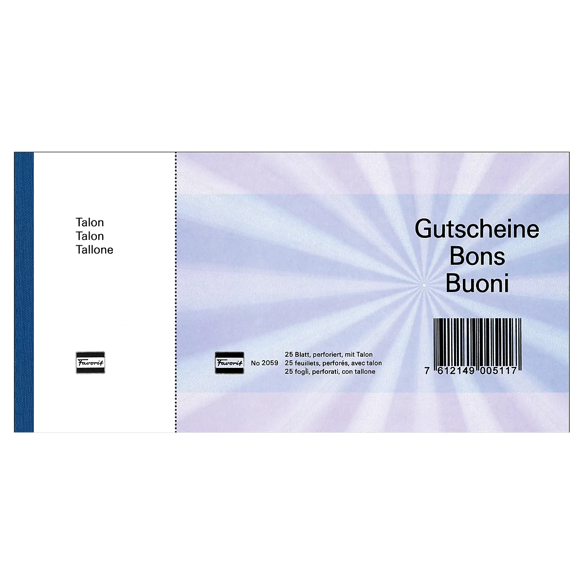 Favorit Gutscheine mit Talon, 25 Blatt