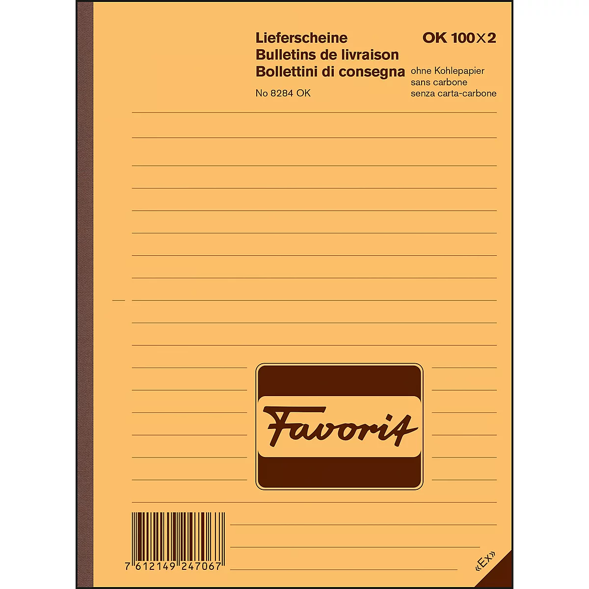 Favorit Lieferscheine, 100 x 2 Blatt