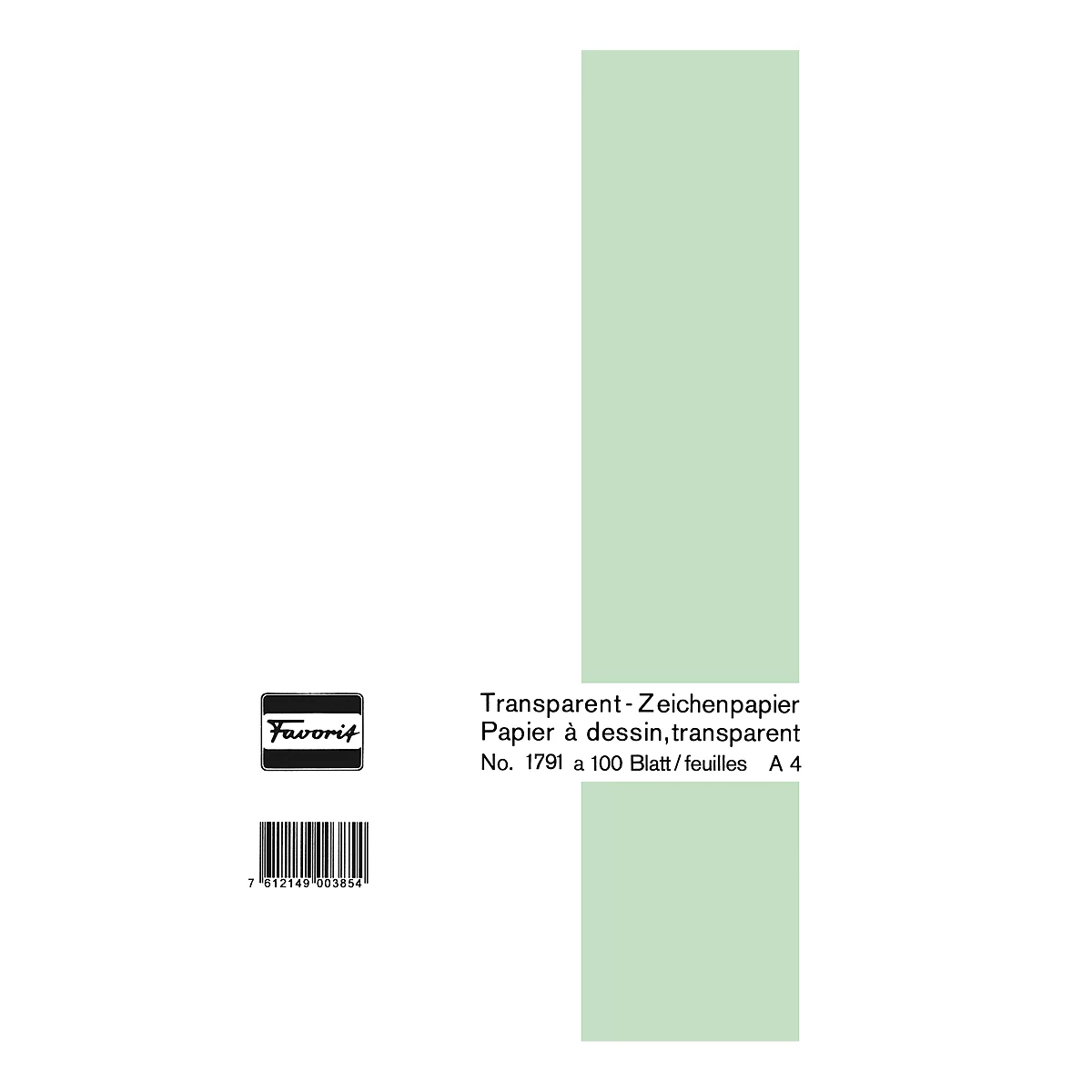 Favorit Transparent-Zeichenpapierblock, A4, 100 Blatt