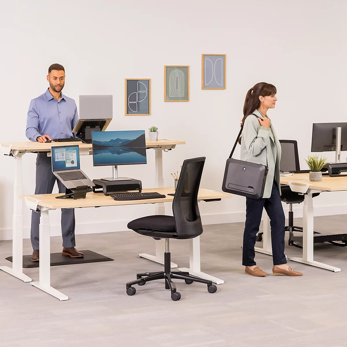 Fellowes Breyta Monitorstand, weiß, höhenverstellbar