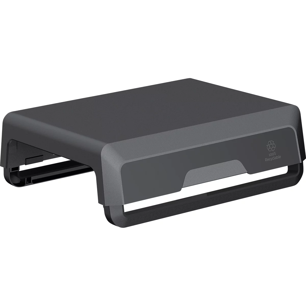 Fellowes Breyta™ Support d'écran, réglable en hauteur sur 3 niveaux, L 354 x P 304 x H 82-151 mm, 100% plastique recyclé, noir