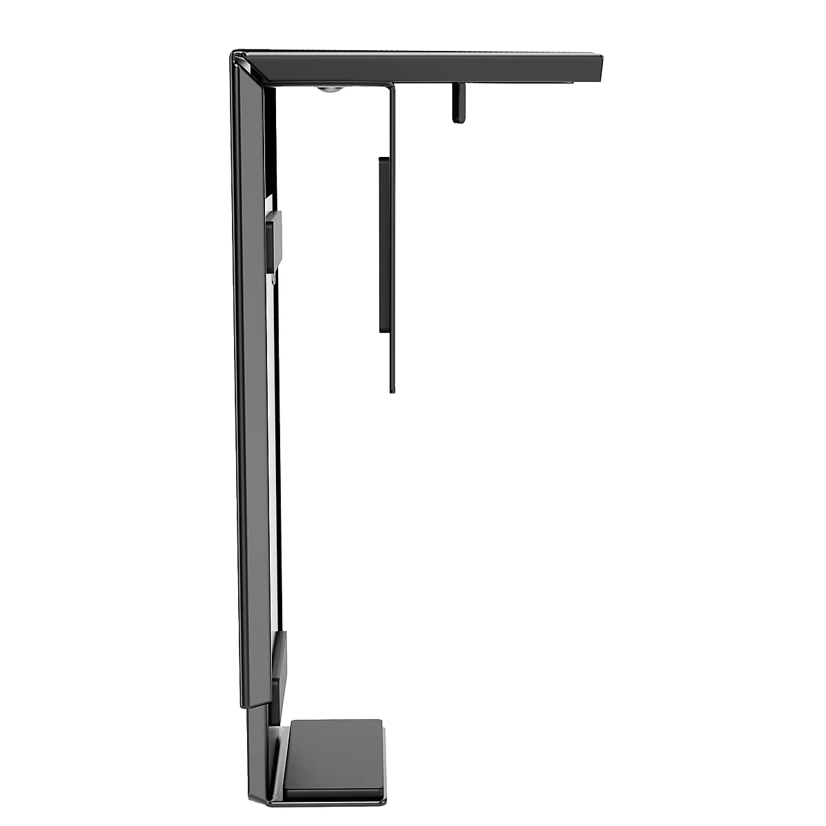 Grijze rechthoekige Fellowes papierversnipperaar. Het onderste deel is iets donkerder. De merknaam staat onderaan.