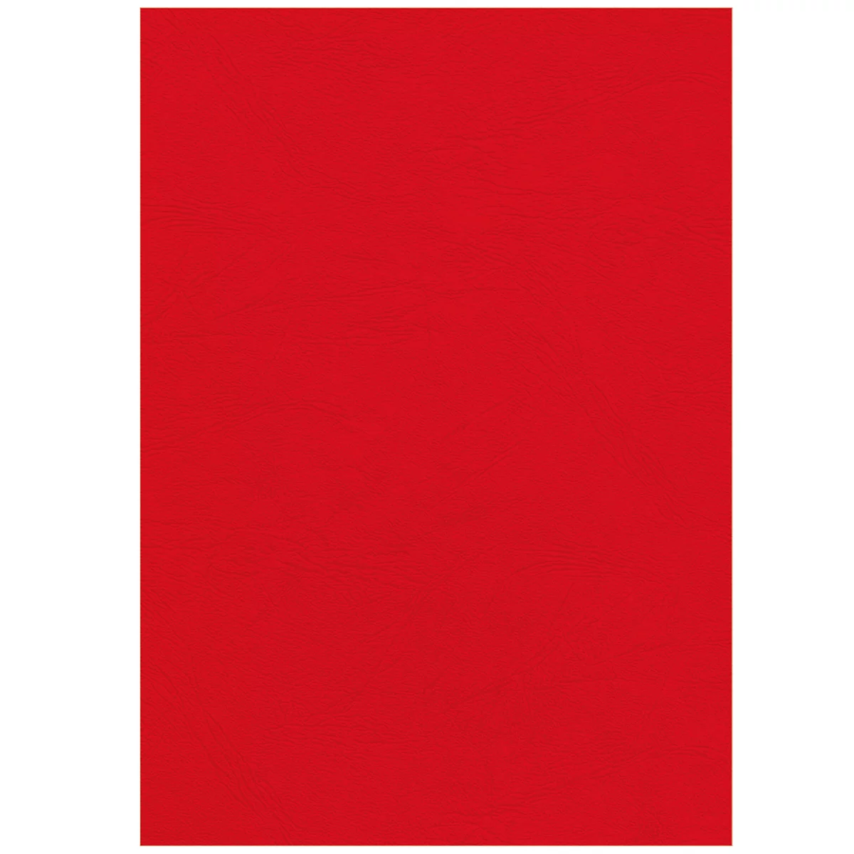 Fellowes Deckblatt, Format A4, für Bindemaschinen, aus Papier in Lederoptik, rot, 100 Stück