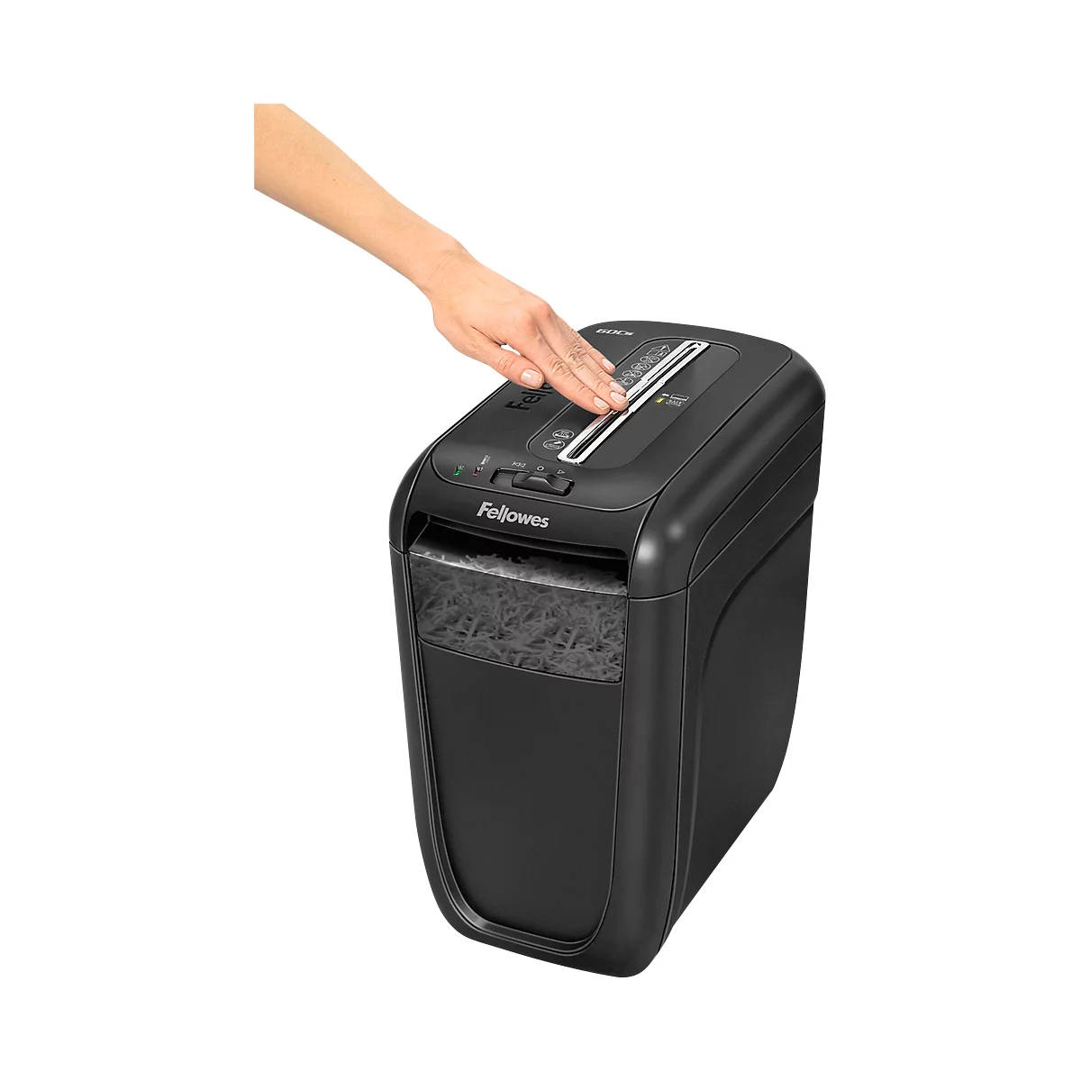 Fellowes destructeur de documents Powershred 60CS, coupe de particules 4 x 50 mm, jusqu'à 9 feuilles, P4, arrêt automatique, bac 22 l