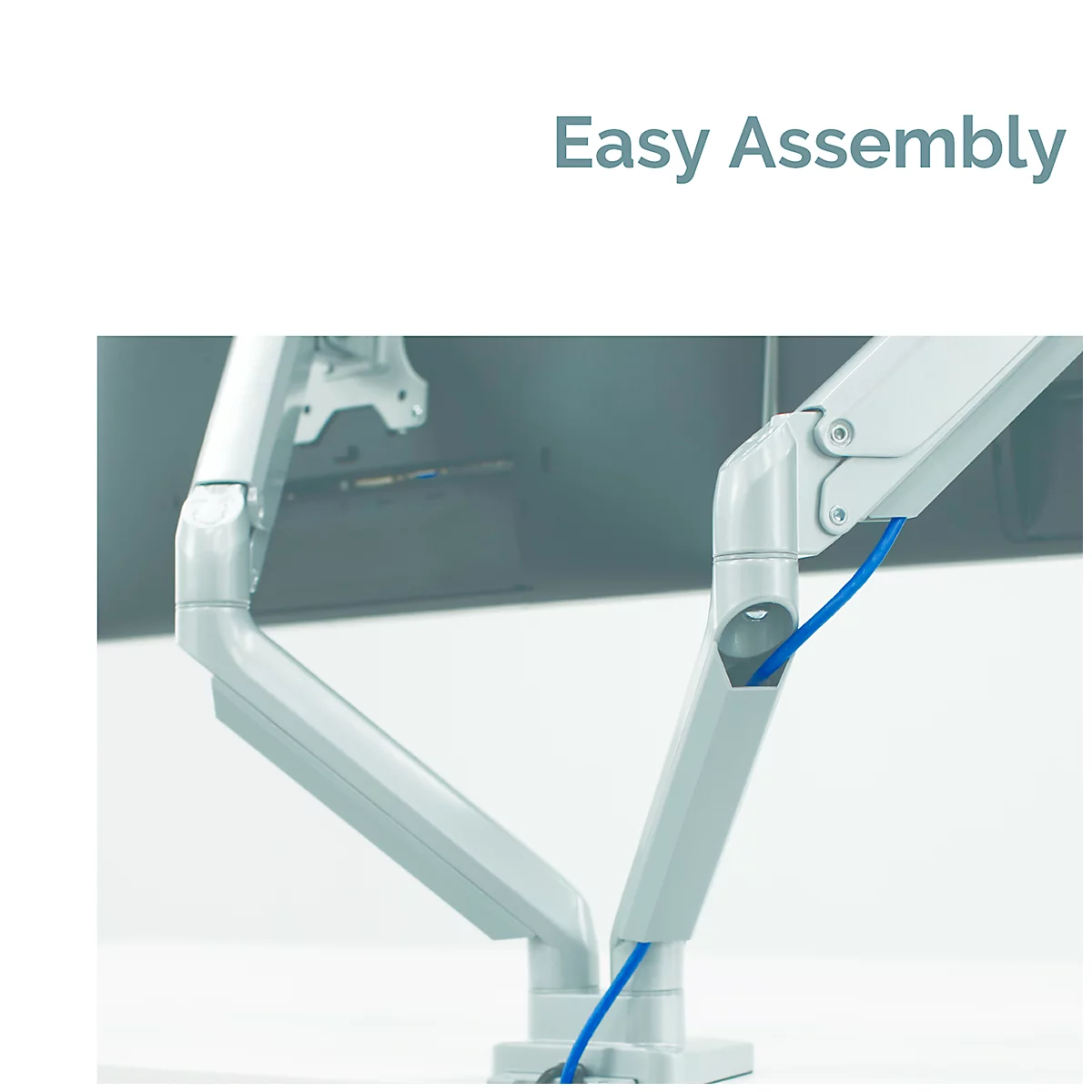 Fellowes Dual Monitor Arm Platinum - voor 2 schermen tot 32″ &amp; tot 8 kg - 2 USB-poorten - kabelbeheer - zilver