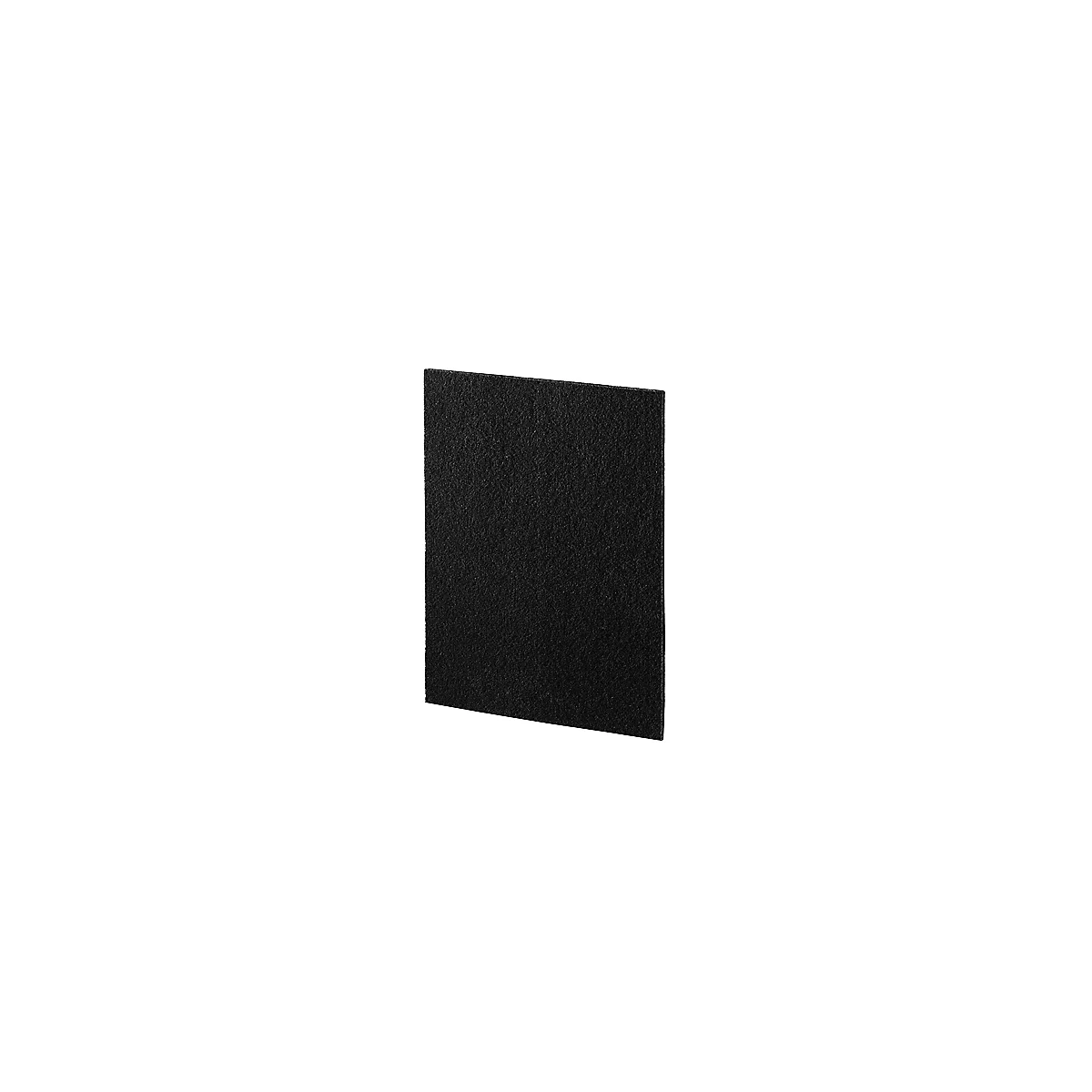 Plaque noire rectangulaire avec une surface rugueuse, sur fond blanc.