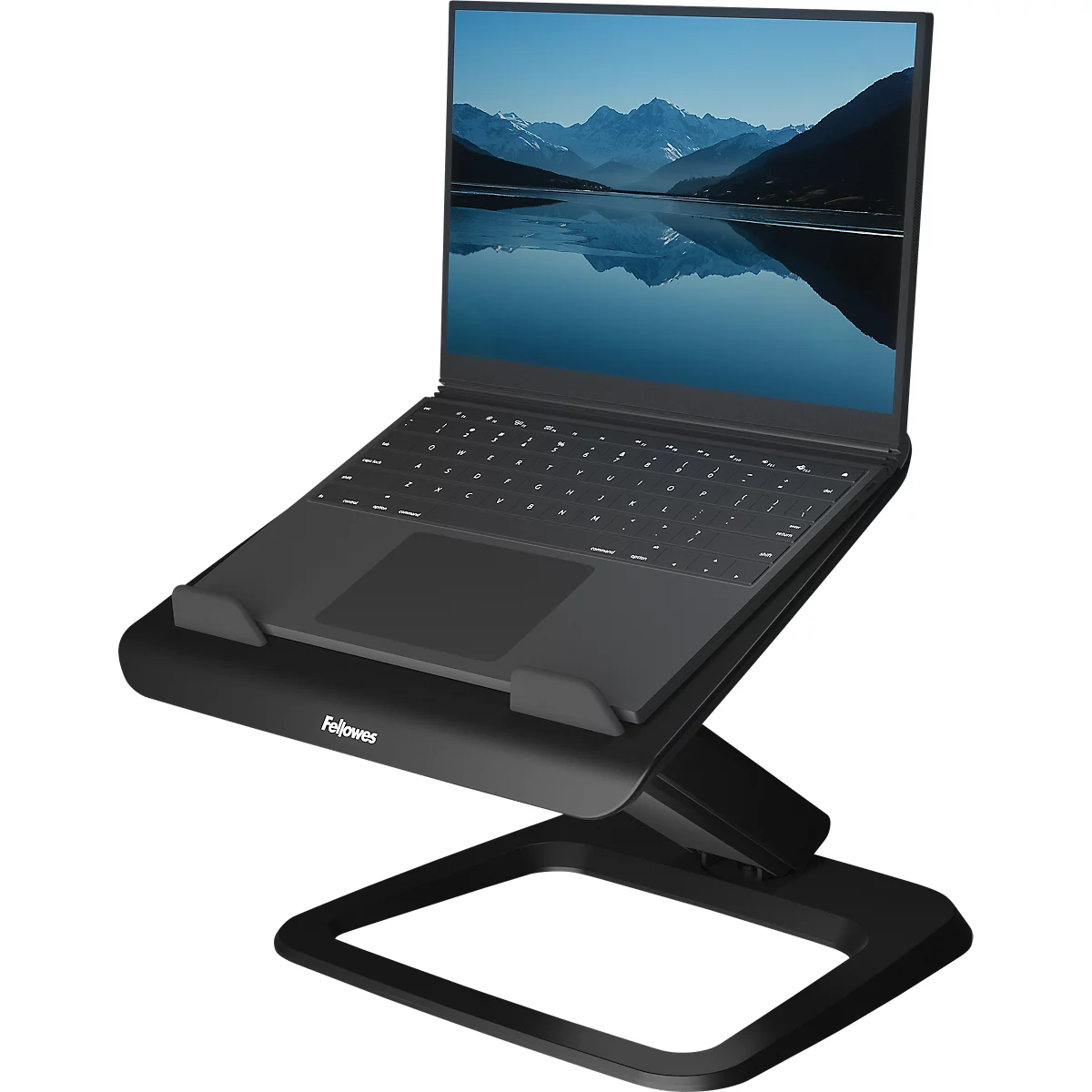 Fellowes Hana™ LT laptopstandaard, voor 1 laptop tot 19' &amp; tot 4,5 kg, in hoogte verstelbaar/draaibaar, kabelmanagement, B 342 x D 396 x H 102 mm, zwart