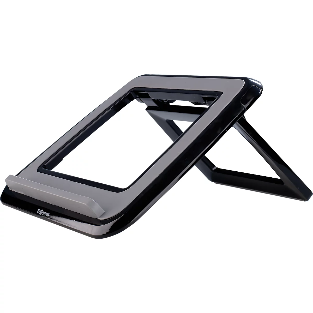 Fellowes I-Spire™ Quick Lift laptopstandaard, voor laptops tot 17″ en tot 4,5 kg, 7-staps handmatige hoogte- en hoekverstelling, opvouwbaar, zwart.