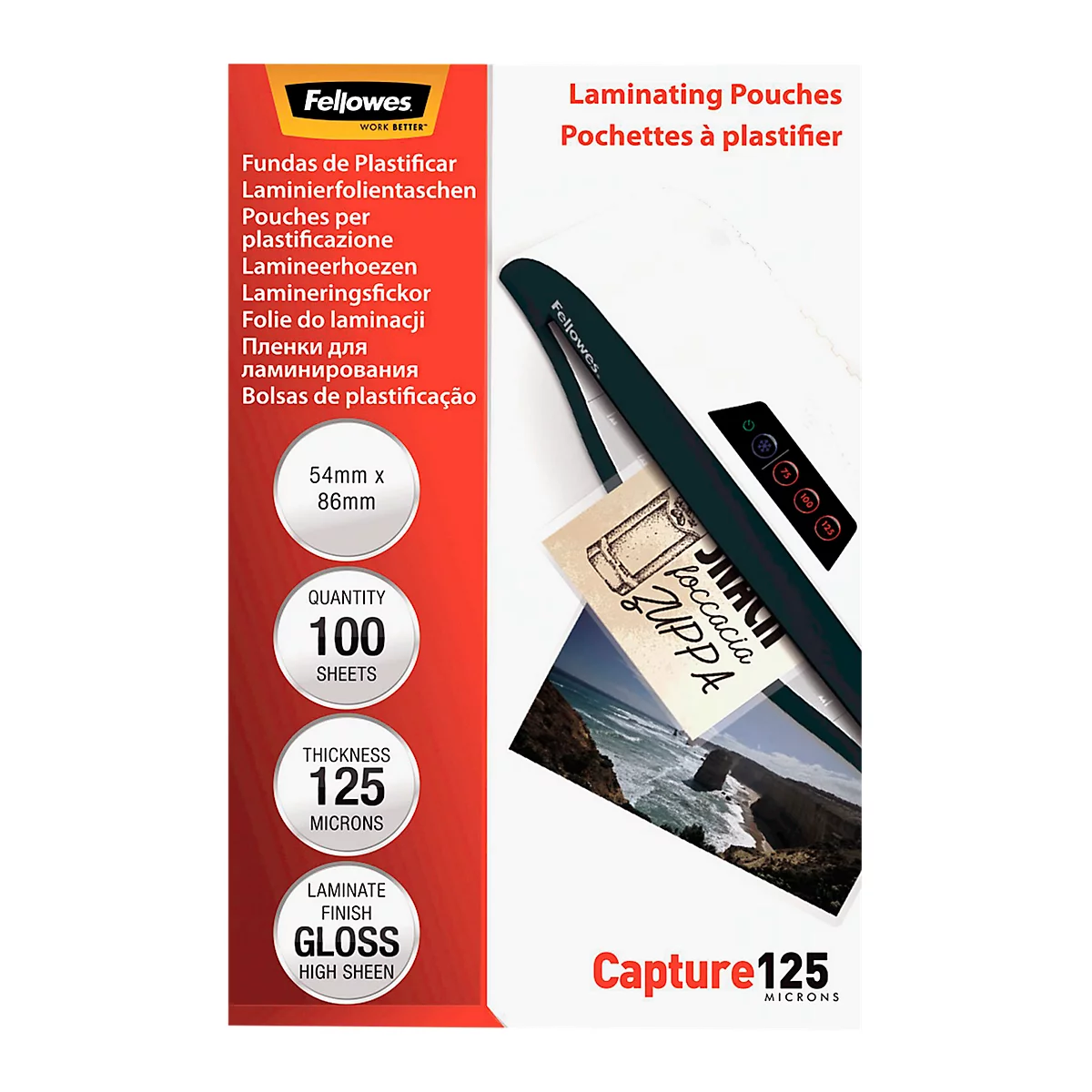 FELLOWES Laminierfolien, Credit-Card, 54 x 86 mm, 100 Stück