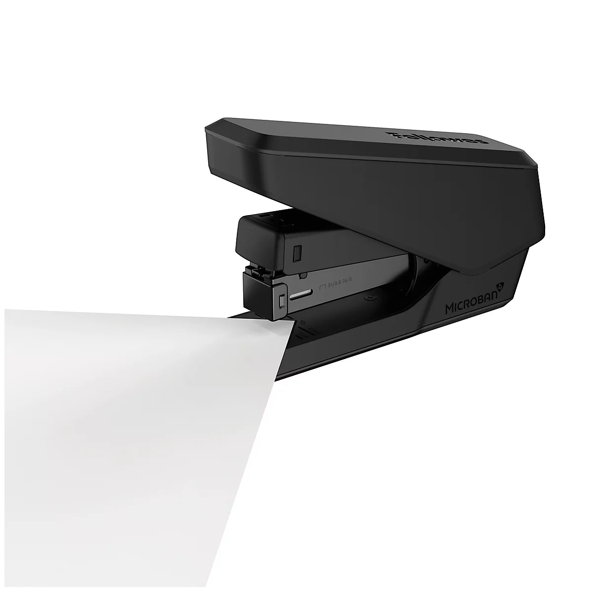 Fellowes LX840™ nietmachine, halve strip, tot 25 vel, 24/6 of 26/6 nietjes, Microban® antibacteriële technologie, zwart