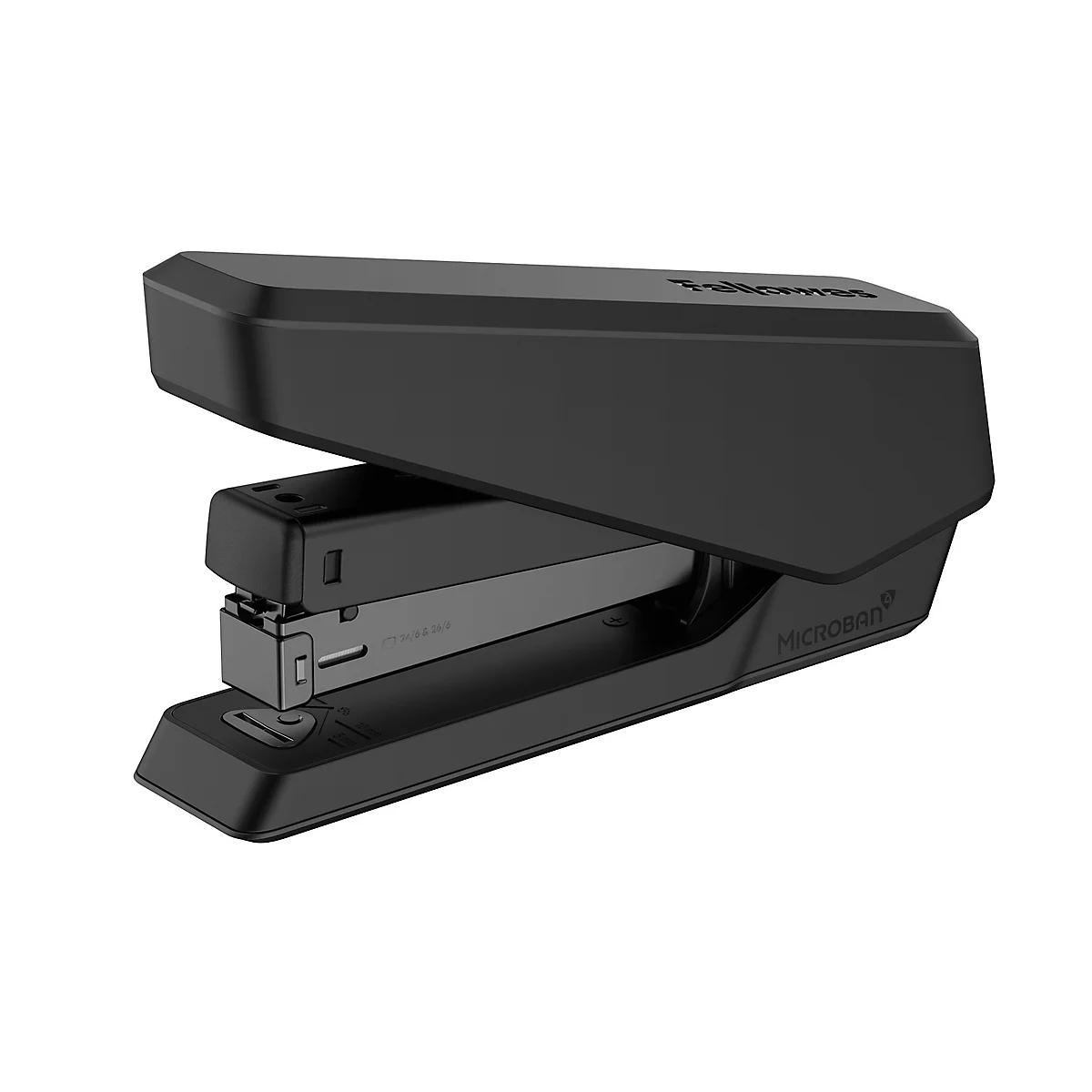 Fellowes LX850™ nietmachine, stevige strips, tot 25 vel, 24/6 of 26/6 nietjes, antibacteriële Microban® technologie, zwart.