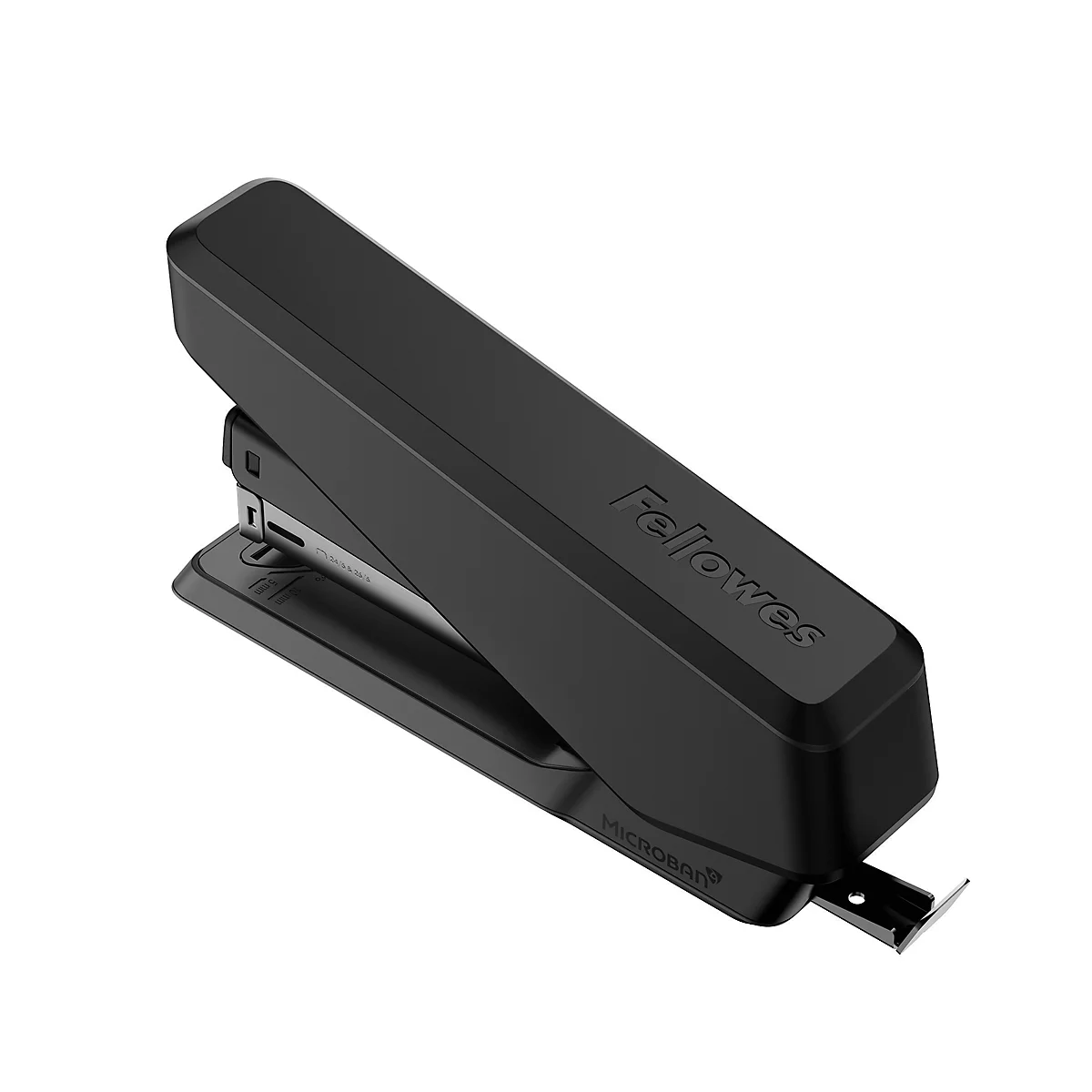 Fellowes LX850™ nietmachine, stevige strips, tot 25 vel, 24/6 of 26/6 nietjes, antibacteriële Microban® technologie, zwart.