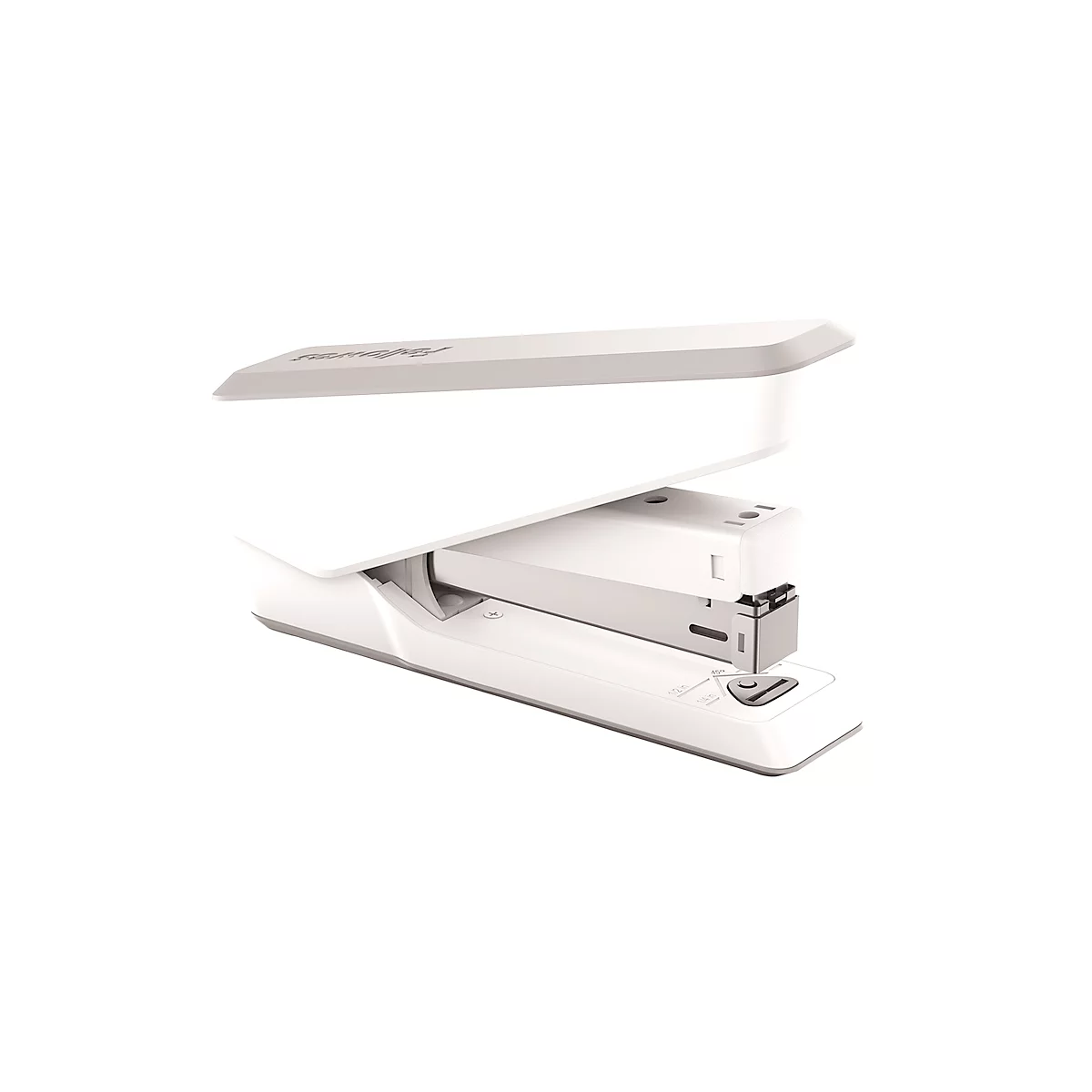 Fellowes LX850™ nietmachine, stevige strips, tot 25 vel, 24/6 of 26/6 nietjes, Microban® antibacteriële technologie, wit