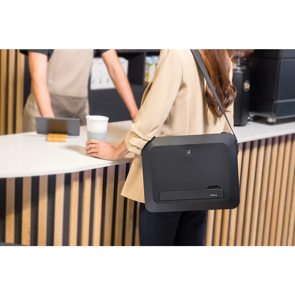 Fellowes® Notebooktasche Breyta Toolbox, bis 14 Zoll, Zylinderschloss, Laptopständer, ABS, schwarz