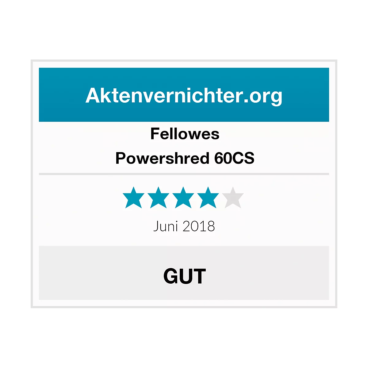 Fellowes papiervernietiger Powershred 60 CS, snippers 4 x 50 mm, tot 9 vellen, P4, automatische stop, 22 l opvangbak