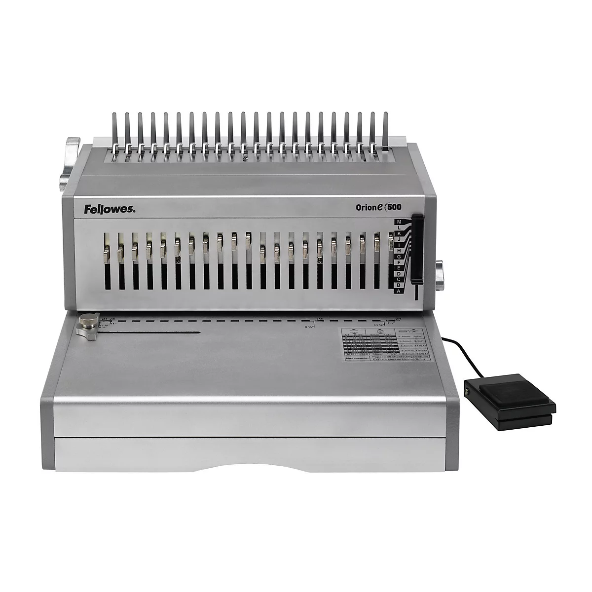 Fellowes plastic-inbindmachine Orion 500, stanscapaciteit 30 vel, inbindcapaciteit 500 vel