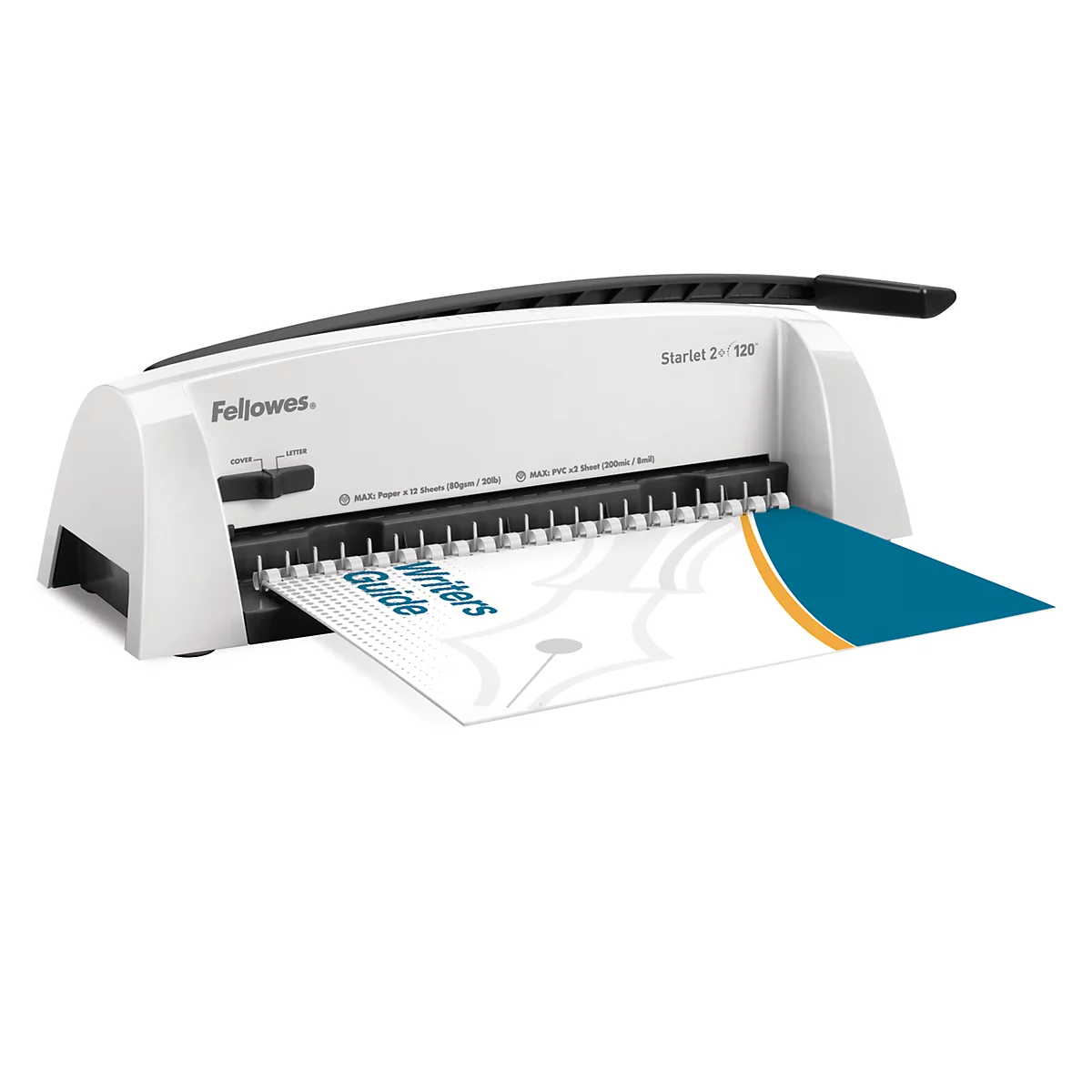Fellowes plastic-inbindmachine Starlet 2+, stansvermogen 12 vel, inbindcapaciteit 120 vel