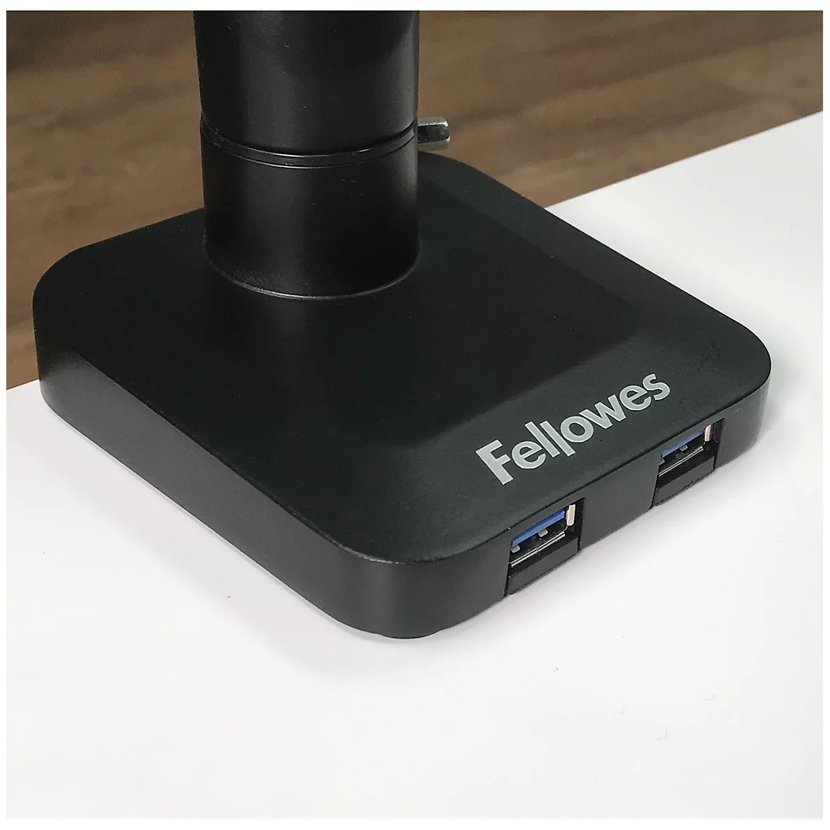 Fellowes Platinum driedubbele monitorarm, tot 27' breedte, VESA, roteren/zwenken/kantelen, in hoogte &amp; diepte verstelbaar, zwart