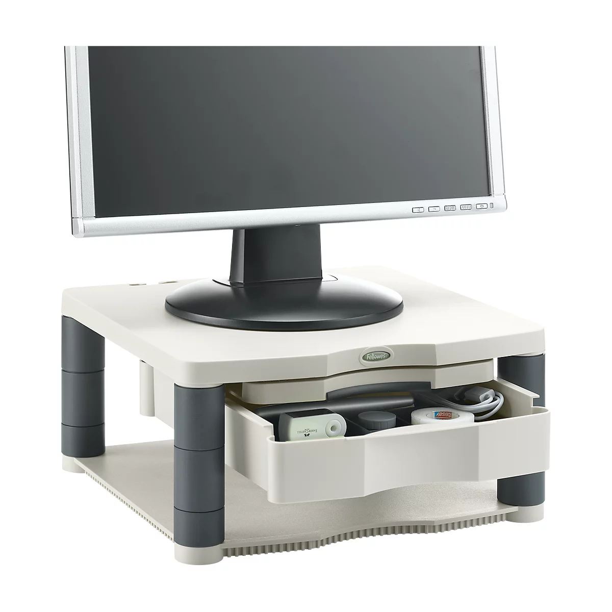 Fellowes Premium Monitor-Ständer Plus, höhenverstellbar, grau/anthrazit