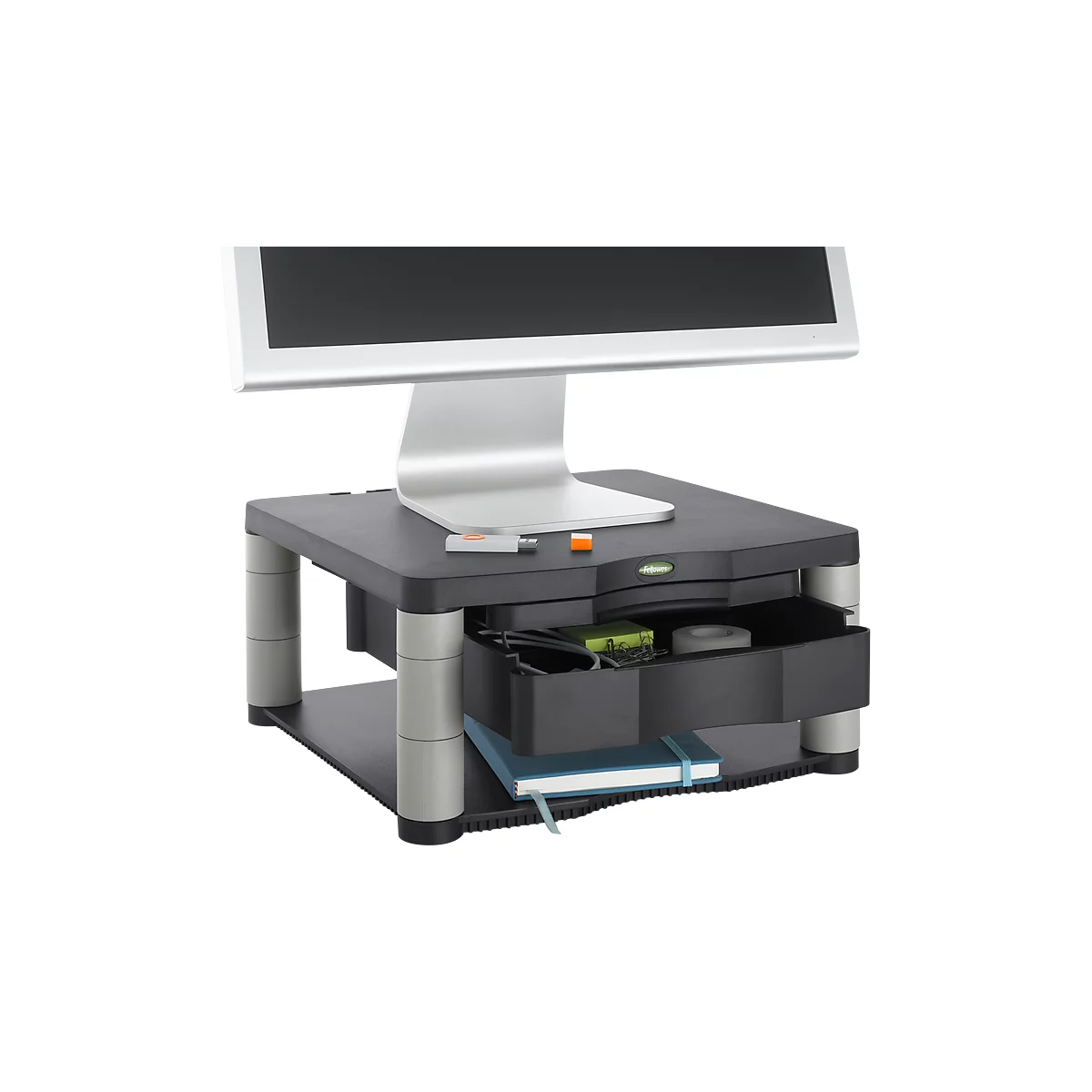 Fellowes Premium monitorstandaard Plus, in hoogte verstelbaar, antraciet/grijs