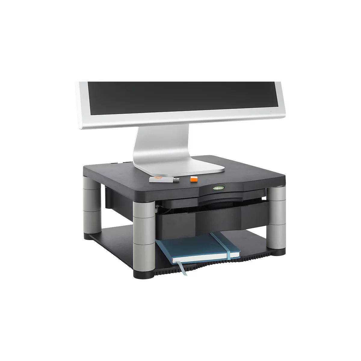 Fellowes Premium monitorstandaard Plus, in hoogte verstelbaar, antraciet/grijs