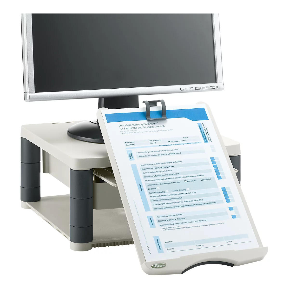 Fellowes Premium monitorstandaard Plus, in hoogte verstelbaar, grijs/antraciet