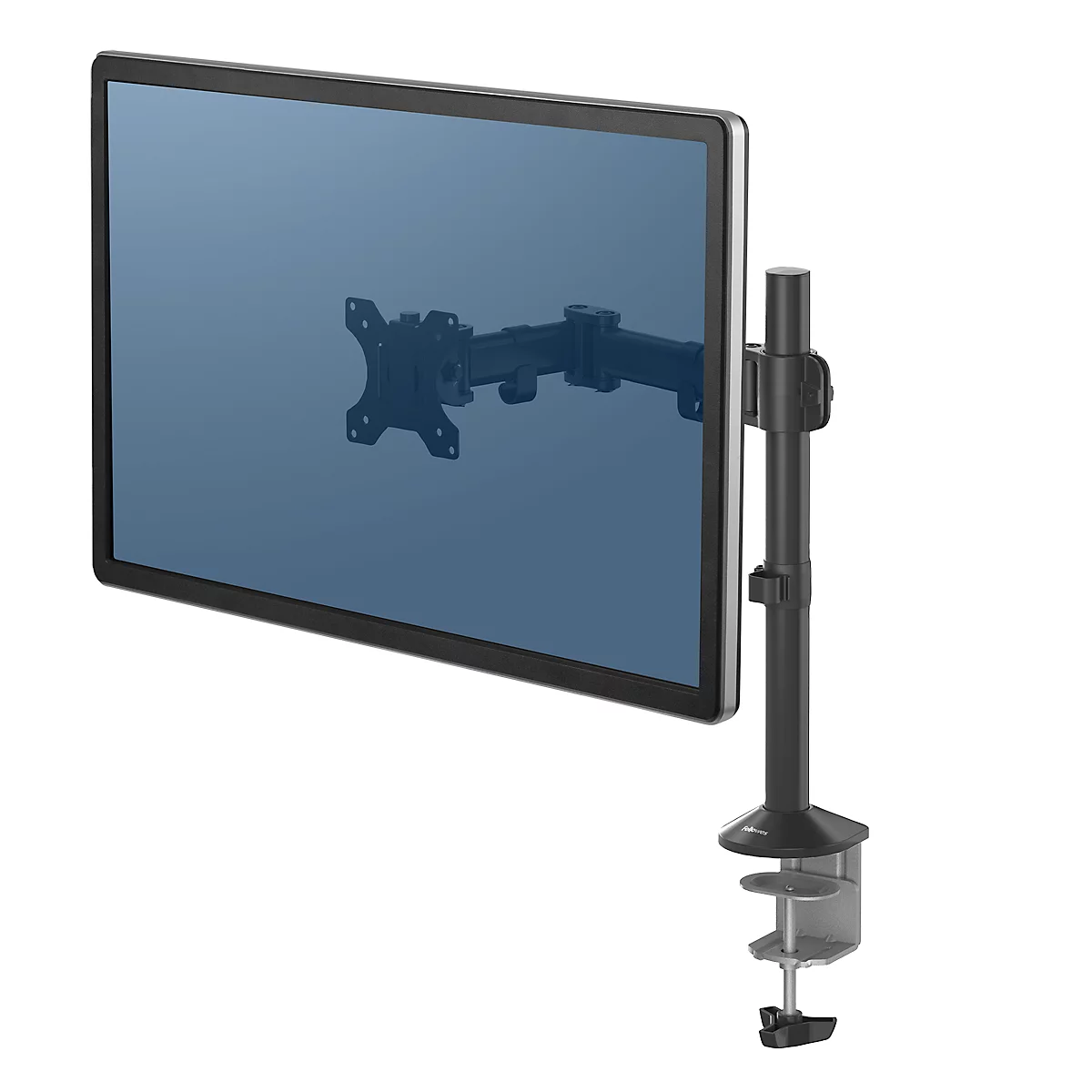 Fellowes Reflex enkele monitorarm, tot 32" breedte, VESA, 360° draaibaar, 180° zwenkbaar, 45° kantelbaar, in hoogte verstelbaar, zwart