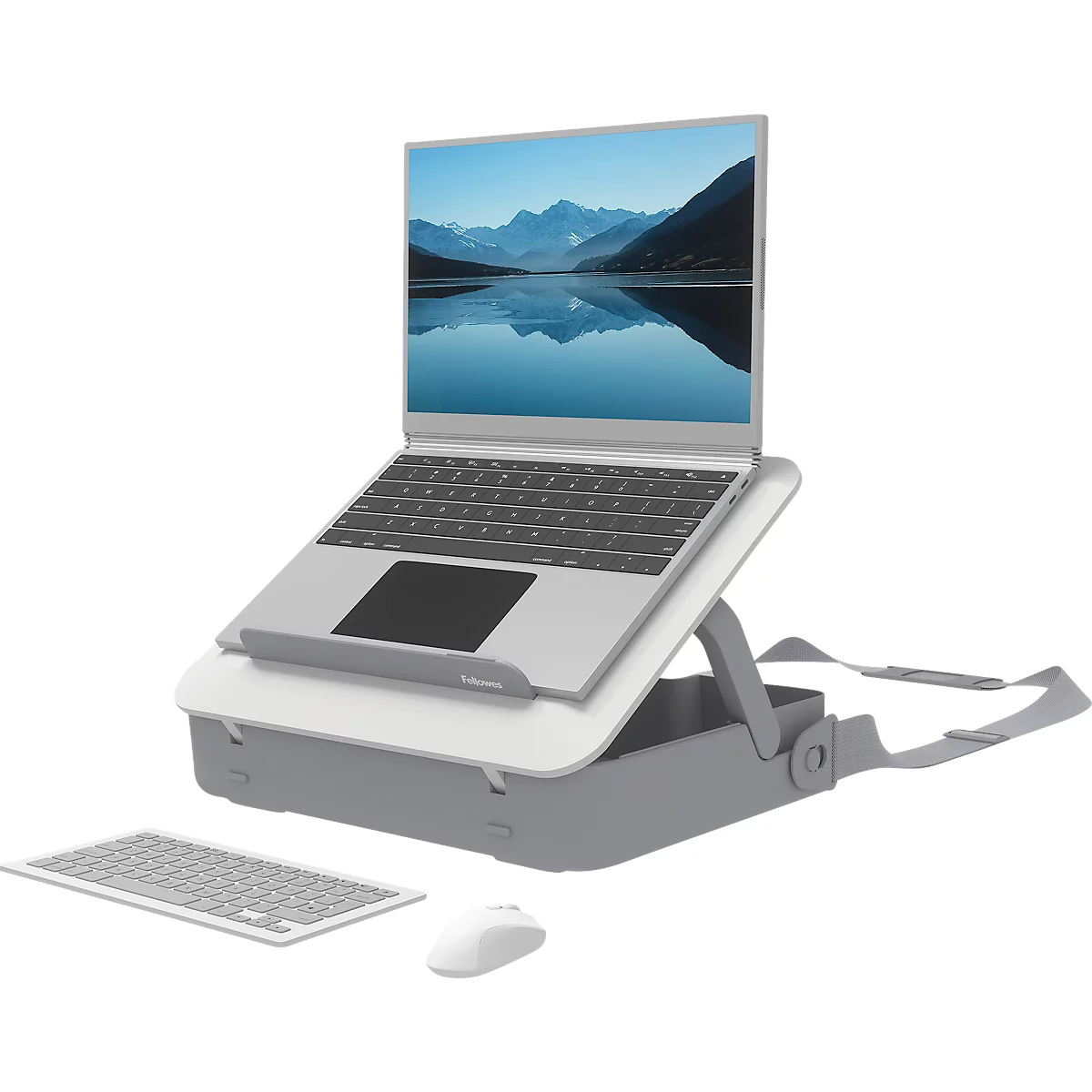 Fellowes® Sacoche pour ordinateur portable Breyta Toolbox, jusqu'à 14 pouces, serrure à cylindre, support pour ordinateur portable, ABS, blanc