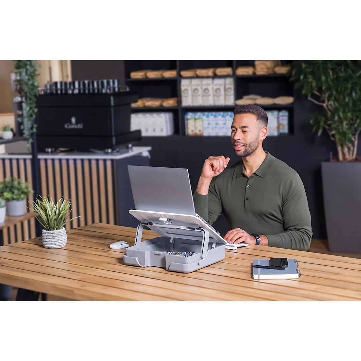 Fellowes® Sacoche pour ordinateur portable Breyta Toolbox, jusqu'à 14 pouces, serrure à cylindre, support pour ordinateur portable, ABS, blanc