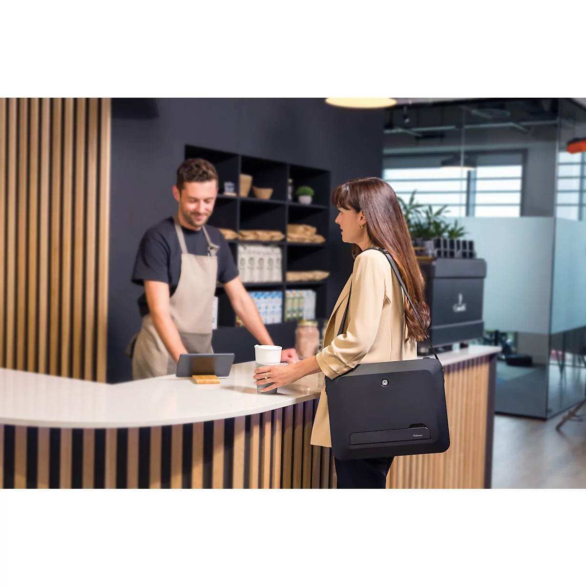Fellowes® Sacoche pour ordinateur portable Breyta Toolbox, jusqu'à 14 pouces, serrure à cylindre, support pour ordinateur portable, ABS, noir