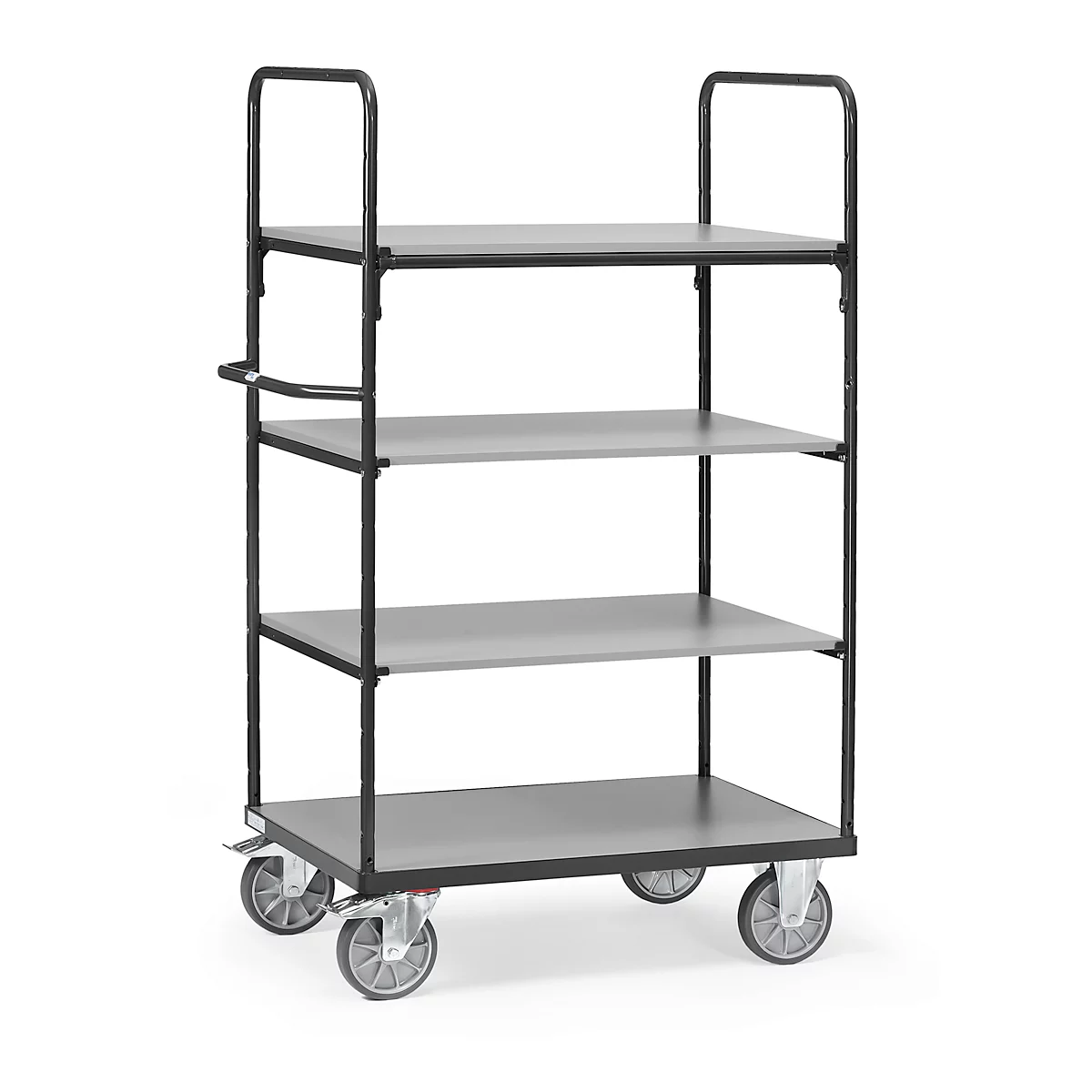 fetra Etagenwagen "Grey Edition", Stahl, anthrazitgrau, 4 Etagen, L 1000 x B 600 mm, bis 600 kg