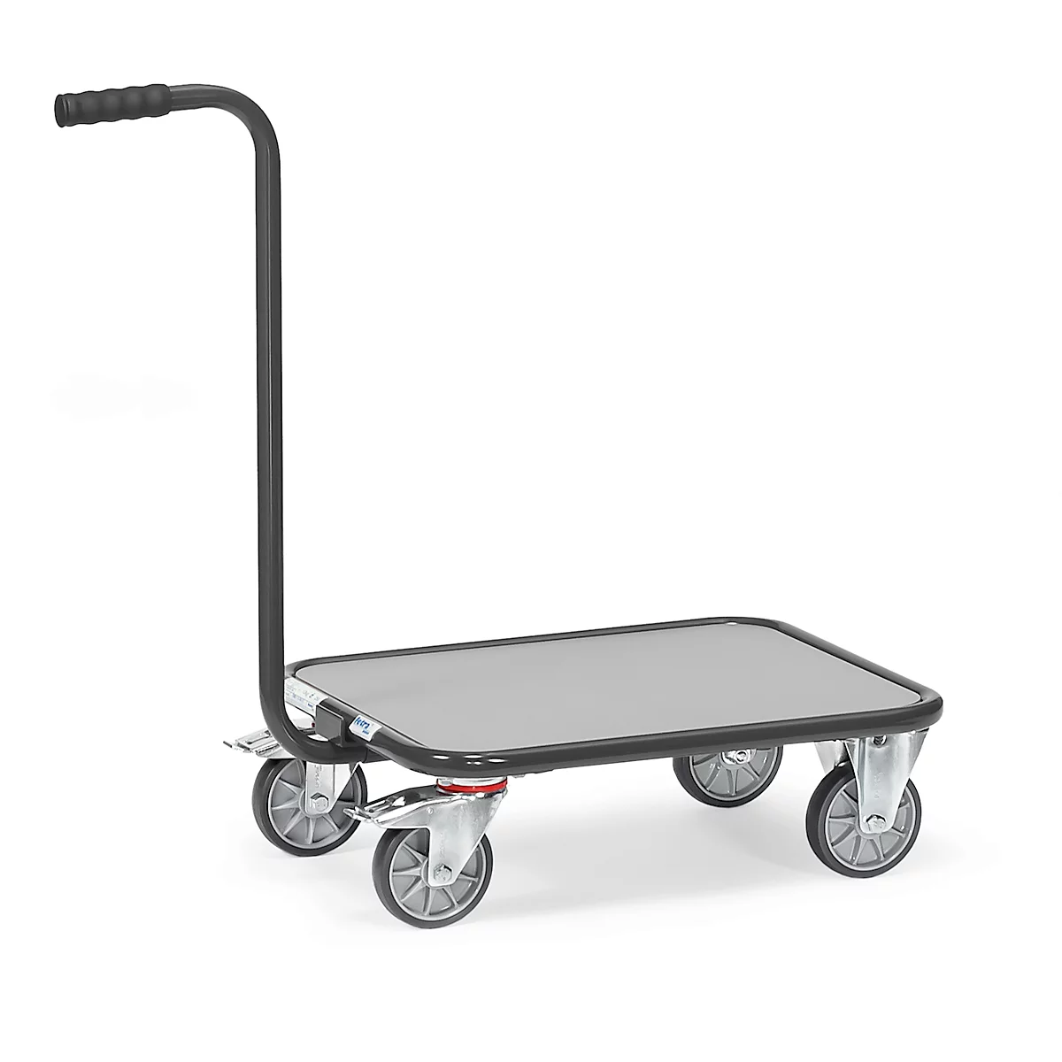 fetra Handgreep Roller 'Grey Edition', staal, antracietgrijs, 1 platform, L 600 x B 500 mm, tot 250 kg