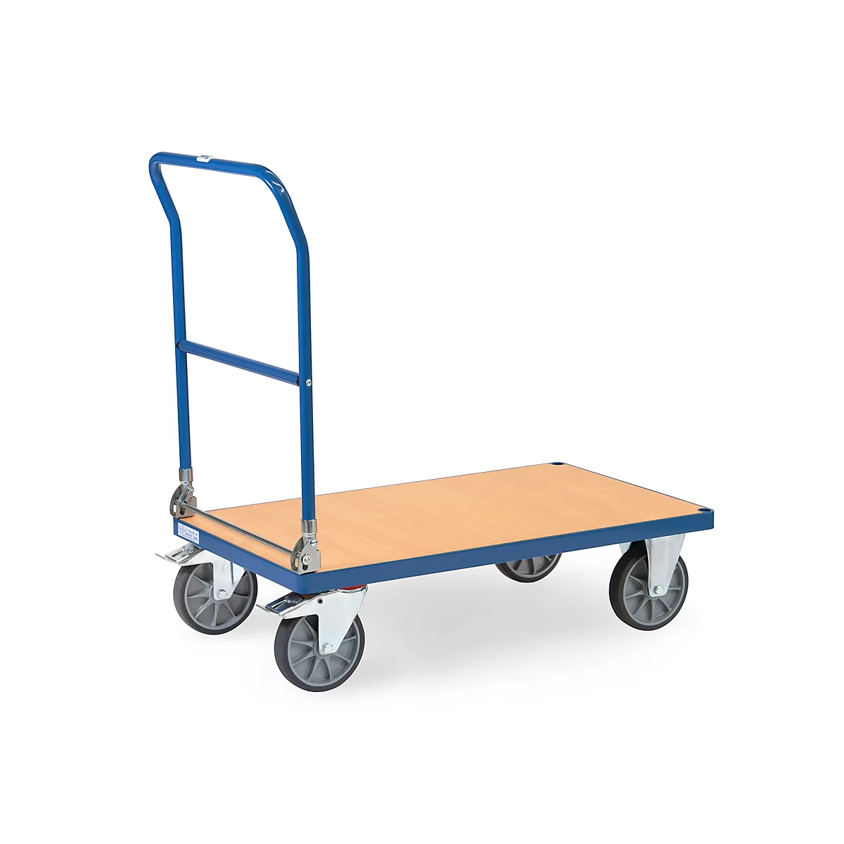 fetra® Klappwagen, Ladefläche Holzwerkstoff, je 2 Lenk- & Bockrollen, 1000 x 600 mm