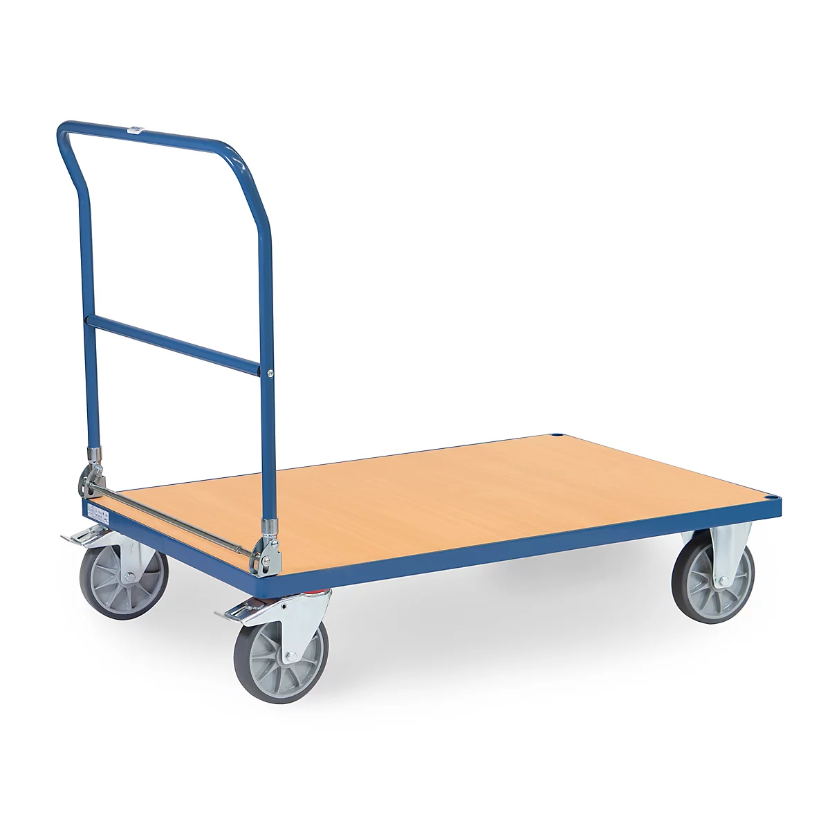 fetra® Klappwagen, Ladefläche Holzwerkstoff, je 2 Lenk- & Bockrollen, 1200 x 800 mm