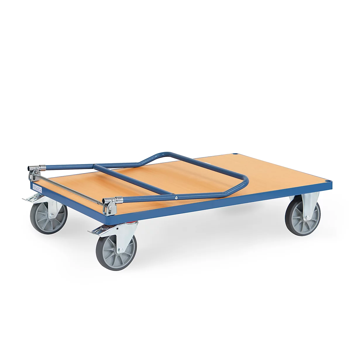 fetra® Klappwagen, Ladefläche Holzwerkstoff, je 2 Lenk- & Bockrollen, 1200 x 800 mm