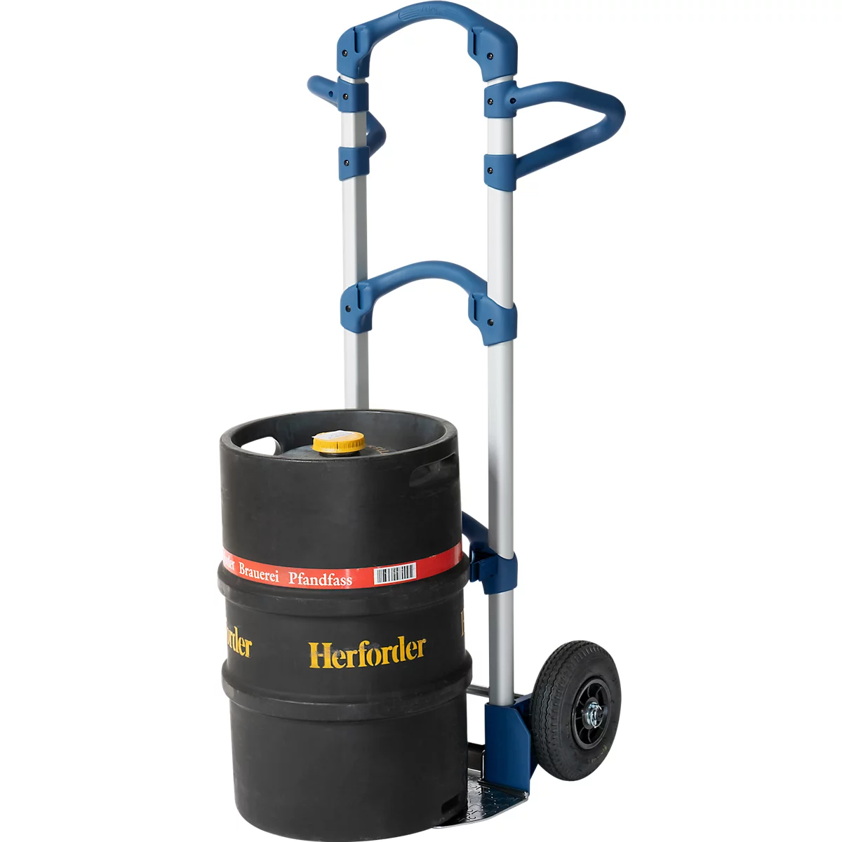 Fetra 'Wuppi' steekwagen, aluminium, met inklapbare schep, afneembare luchtbanden, B 570 x D 445 x H 1250 mm