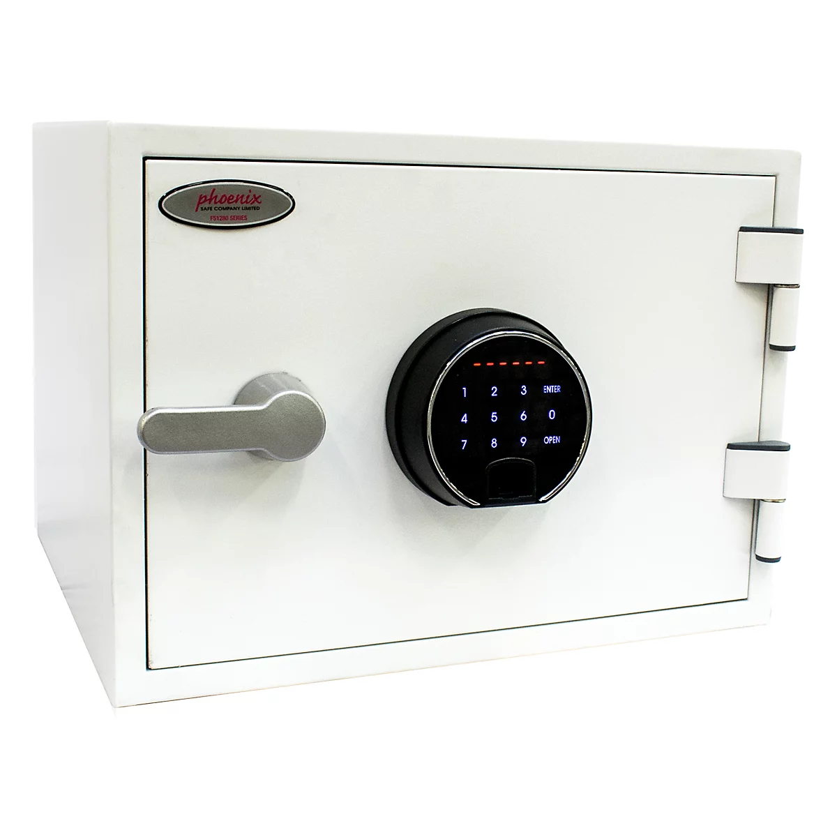 Feuerschutzschrank FS 1281 F, mit Fingerprintschloss, Stahl, signalweiß RAL 9003