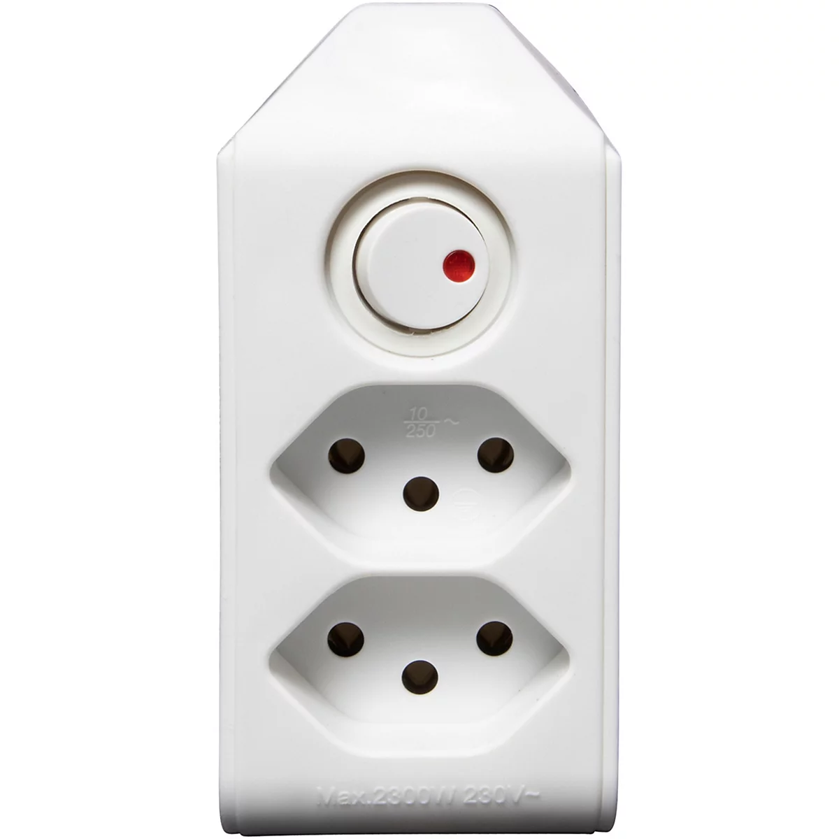 Fiche de dérivation brennenstuhl® cleverLINE, 2x, pivotant sur 300°, avec interrupteur éclairé, sans accroche, IP20, plastique, blanc