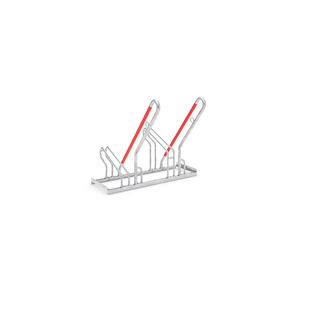 Fietsenrek WSM, 1-zijdig, voor banden tot B 55 mm, B 1000 x D 550 x H 854 mm, staal gegalvaniseerd, 2 parkeerplekken