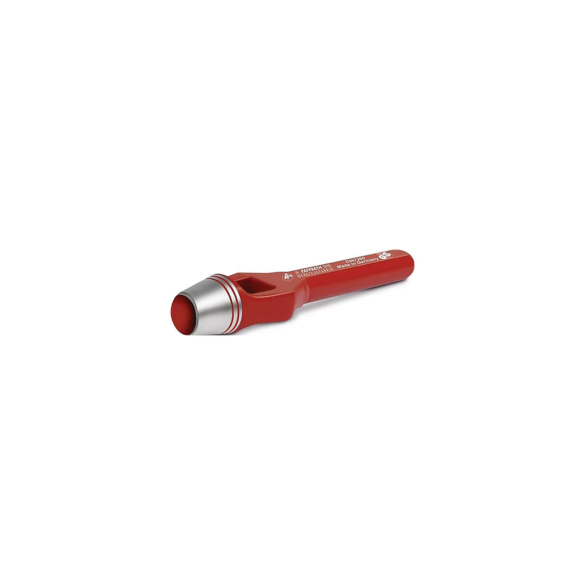 Poinçon rouge avec pointe argentée. Inscription : PAFFRATH OHG, Werkzeugfabrik. Fabriqué en Allemagne.