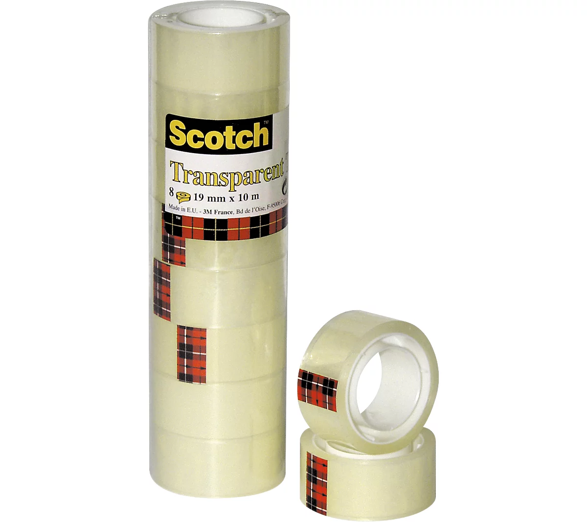 Scotch Rouleau Transparent 550 19 mm x 66 m - Lot de 8 rubans