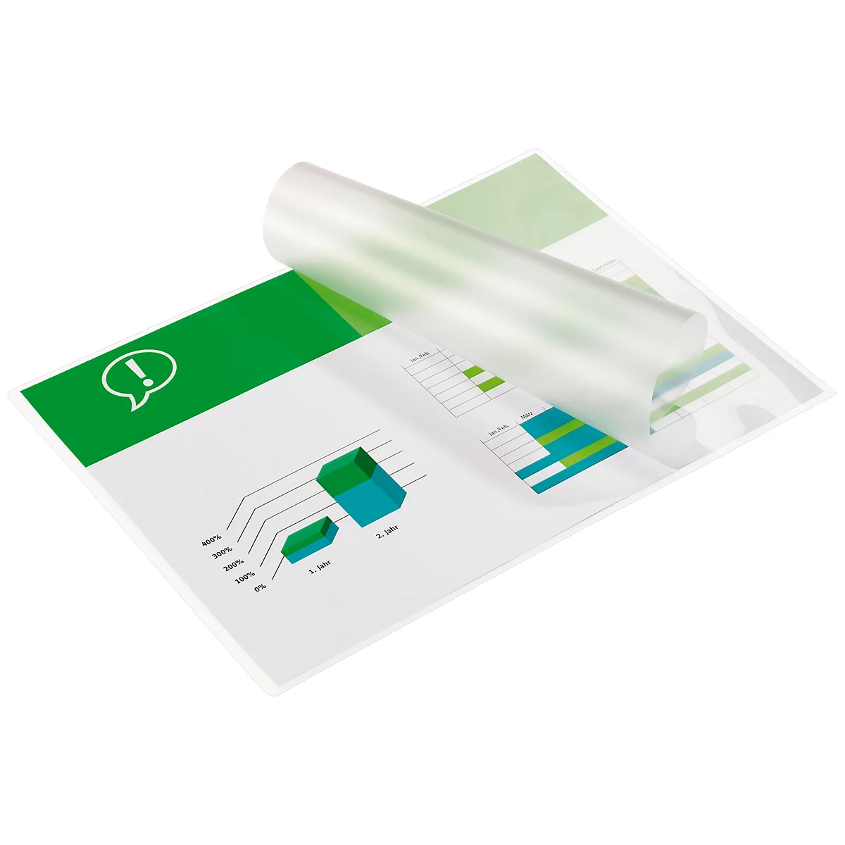 Films à plastifier GBC®, pour plastifieuses à chaud, A4 portrait &amp; paysage, inscriptibles, 100 µ, L 303 x l 216 mm, transparent mat, polyester, 100 pièces