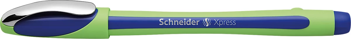 Fineliner Schneider Xpress, Strichstärke 0,8 mm, dokumentenecht, ergonomisch geformt, Kunststoff & Edelstahl, Schreibfarbe blau, 10 Stück