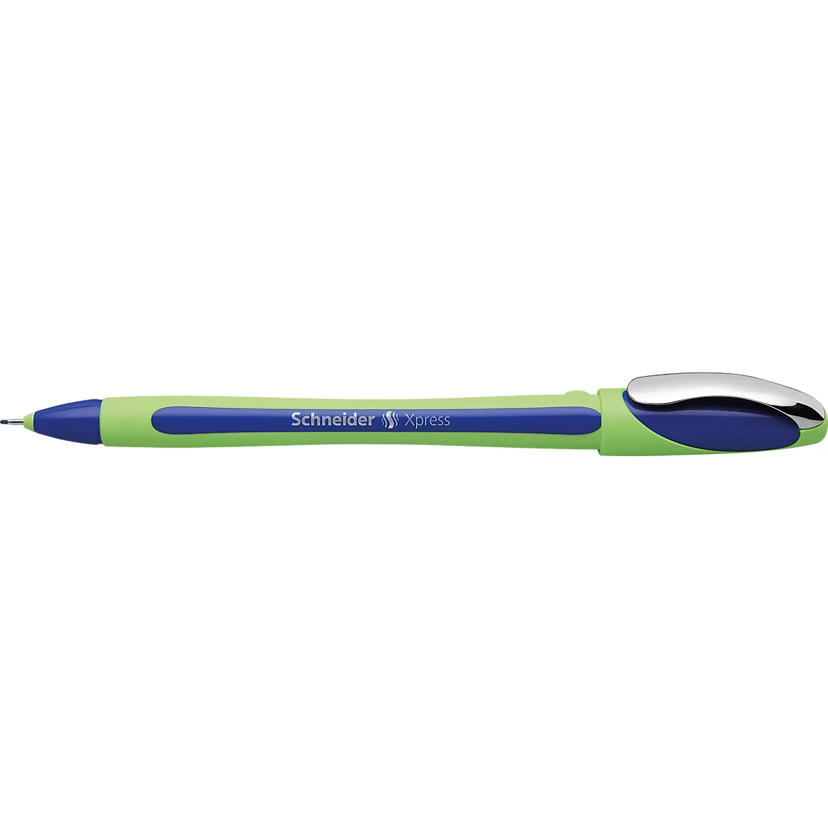 Fineliner Schneider Xpress, Strichstärke 0,8 mm, dokumentenecht, ergonomisch geformt, Kunststoff & Edelstahl, Schreibfarbe blau, 10 Stück