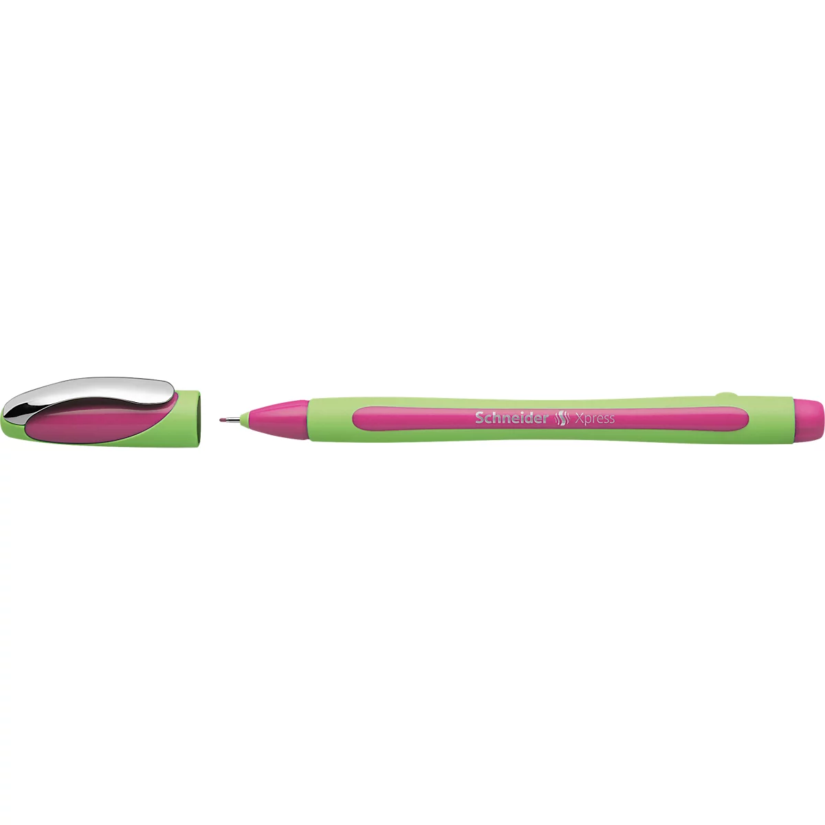 Fineliner Schneider Xpress, Strichstärke 0,8 mm, dokumentenecht, ergonomisch geformt, Kunststoff & Edelstahl, Schreibfarbe pink, 10 Stück