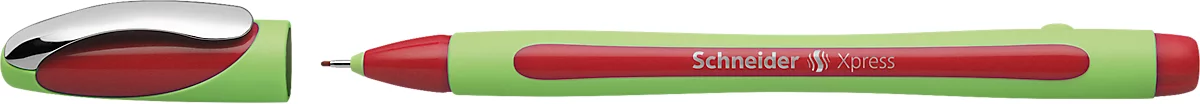 Fineliner Schneider Xpress, Strichstärke 0,8 mm, dokumentenecht, ergonomisch geformt, Kunststoff & Edelstahl, Schreibfarbe rot, 10 Stück