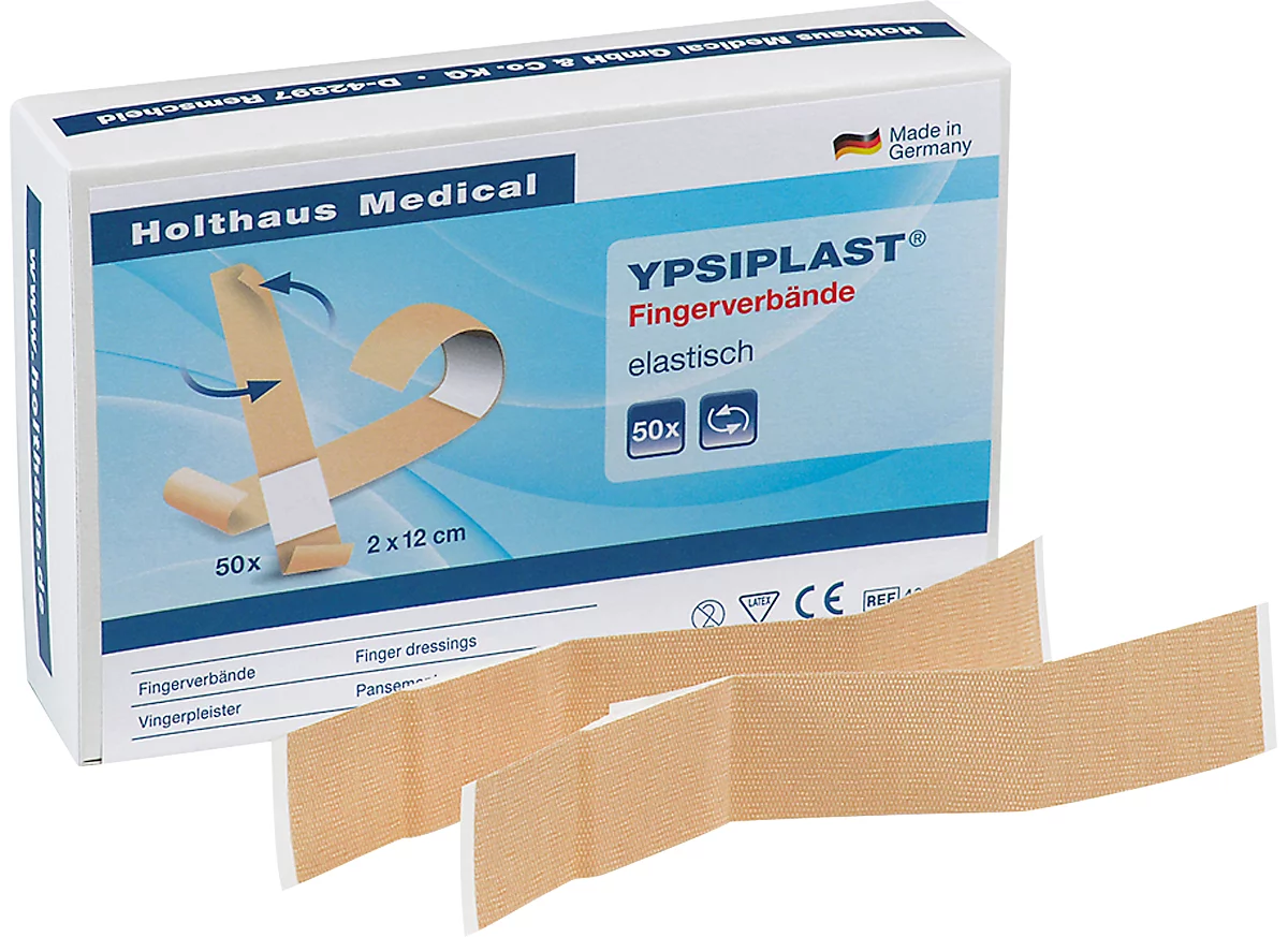 Fingerverband YPSIPLAST®, 100 Stück, 20 x 120 mm, für hohe mechanische Bewegung, elastisch, hautfarbenes Gewebe