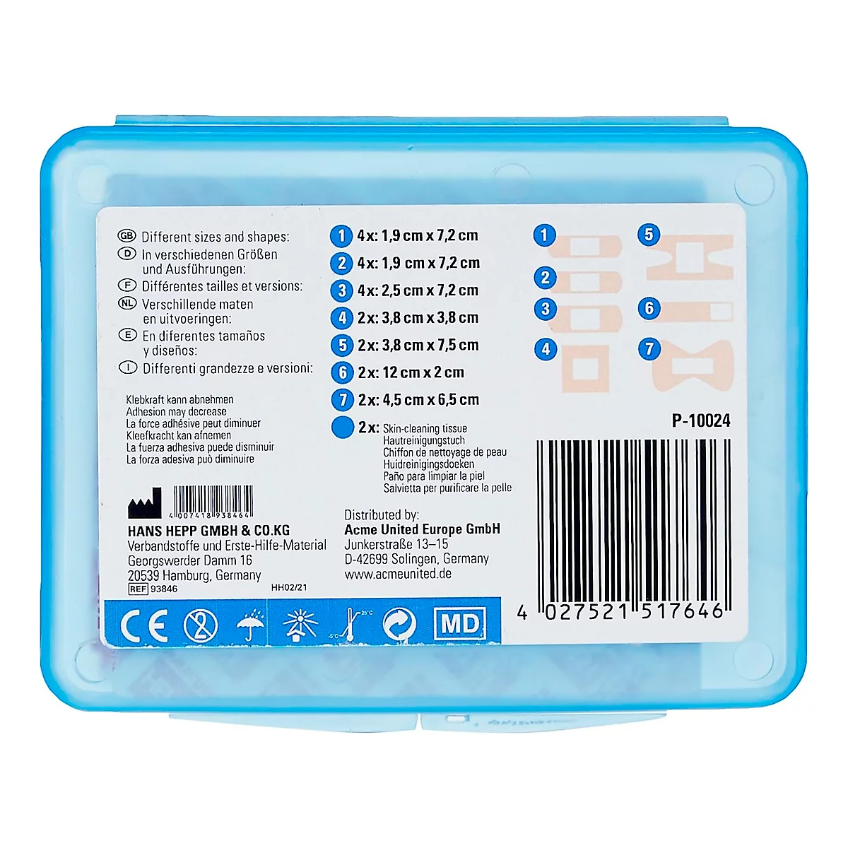 First Aid Only pleisterset, 22 stuks, voor vrije tijd en op reis, in hersluitbare doos