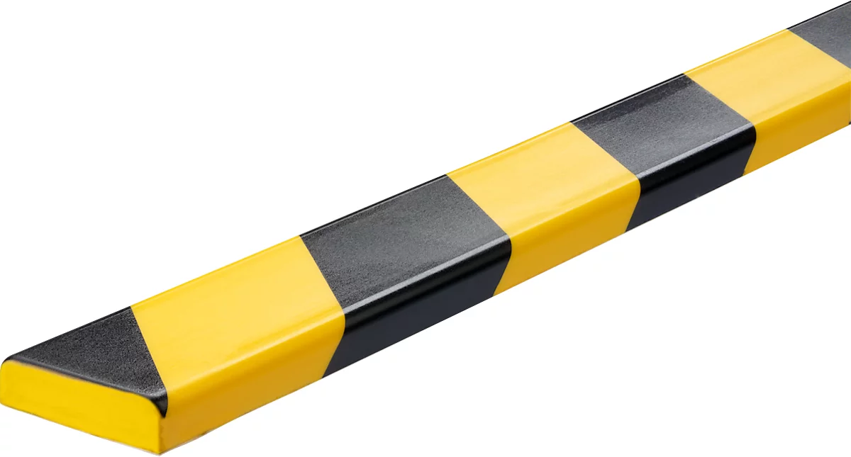 Flächenschutzprofil Durable S10, rechteckig, Klebefläche 40 mm, selbstklebend, für Innen- & Außenbereich, L 1000 mm, PU-Schaum, gelb/schwarz