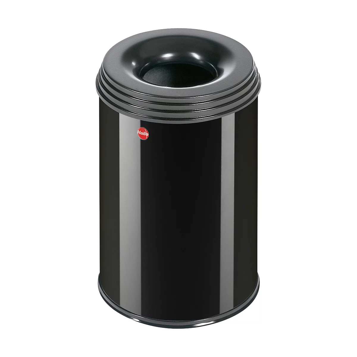Flammverlöschender Papierkorb, 15 l, schwarz